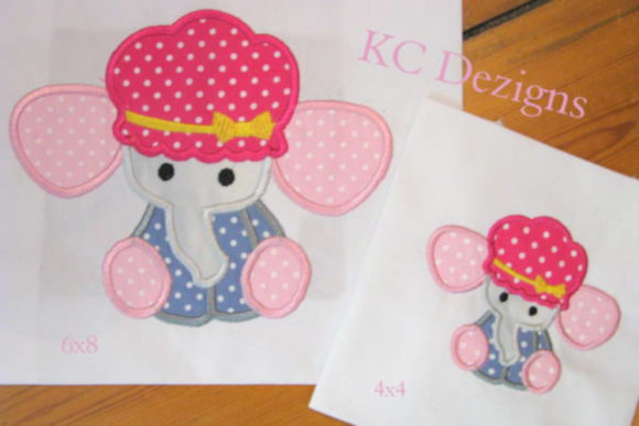 Baby Elephant with Hat Embroidery