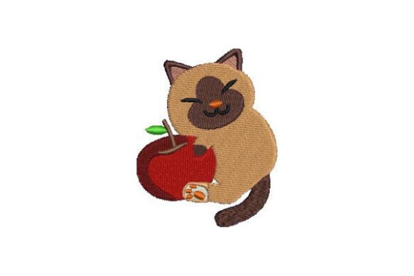 Cat Hugging Apple Embroidery Design Review