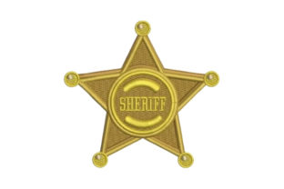Cool Western Style with Sheriff Badge Embroidery Design