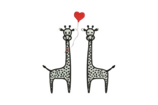 Lover Giraffes: A Versatile Valentine's Embroidery Design