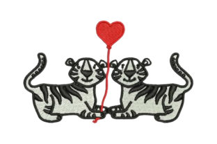 Lover Tigers: A Playful Embroidery Design for Boutique Apparel